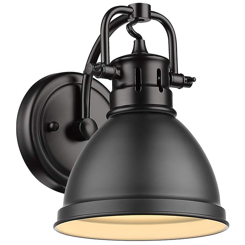 Image 1 Duncan 6 1/2" Wide Matte Black 1-Light Wall Sconce with Matte Black