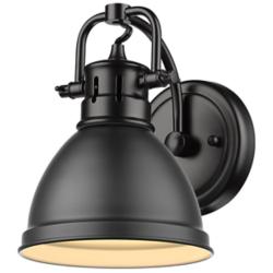 Duncan 6 1/2" Wide Matte Black 1-Light Wall Sconce with Matte Black