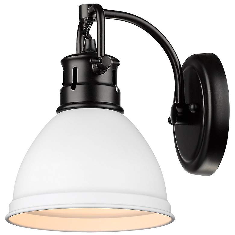 Image 2 Duncan 6 1/2" Wide Matte Black 1-Light Wall Sconce with Matte White more views