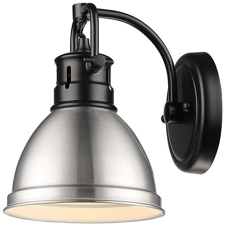 Image 3 Duncan 6 1/2" Wide Matte Black 1-Light Wall Sconce with Pewter more views