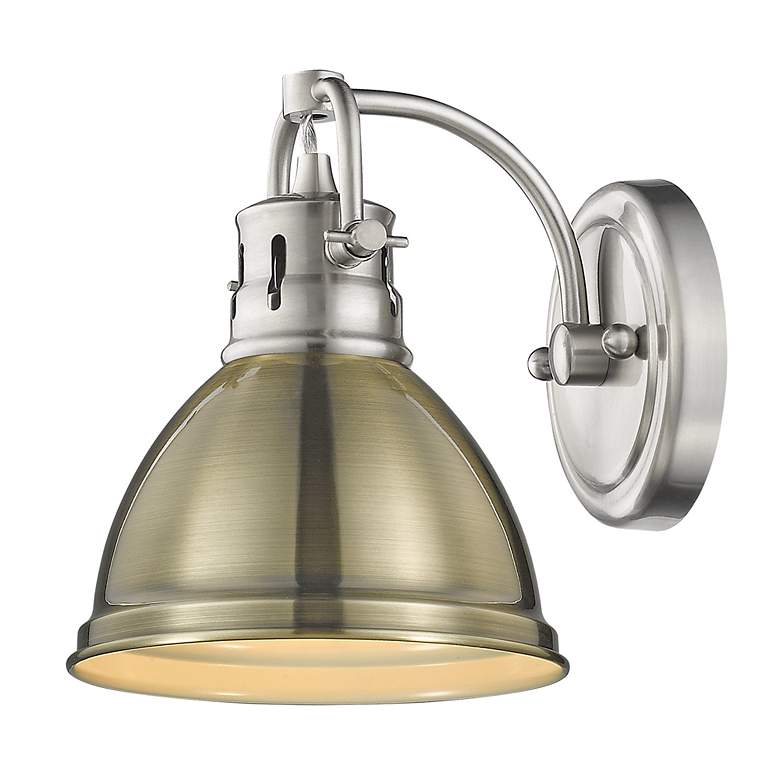 Image 2 Duncan 6 1/2" Wide Pewter 1-Light Wall Sconce with Aged Brass more views