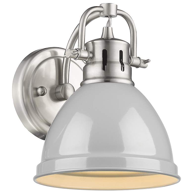 Image 1 Duncan 6 1/2" Wide Pewter 1-Light Wall Sconce with Gray