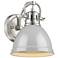 Duncan 6 1/2" Wide Pewter 1-Light Wall Sconce with Gray