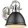 Duncan 6 1/2" Wide Pewter 1-Light Wall Sconce with Matte Black
