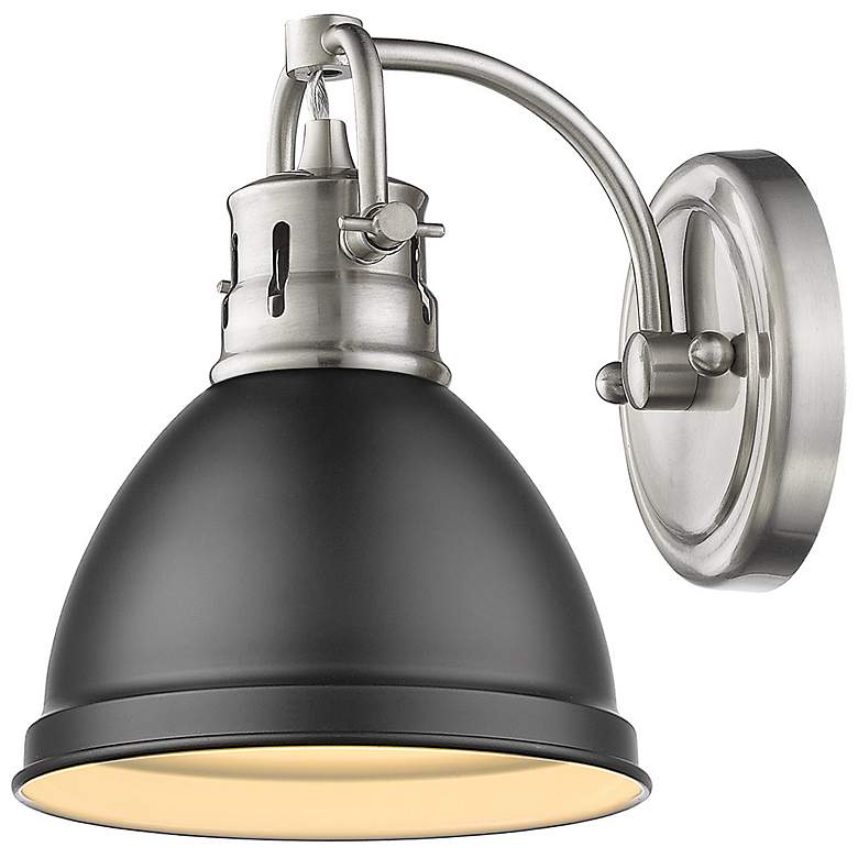Image 3 Duncan 6 1/2 inch Wide Pewter 1-Light Wall Sconce with Matte Black more views