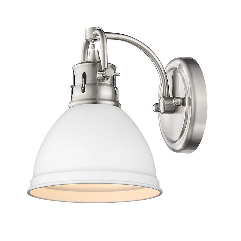 Image 2 Duncan 6 1/2" Wide Pewter 1-Light Wall Sconce with Matte White more views