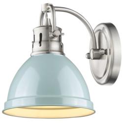 Duncan 6 1/2&quot; Wide Pewter 1-Light Wall Sconce with Seafoam