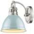Duncan 6 1/2" Wide Pewter 1-Light Wall Sconce with Seafoam