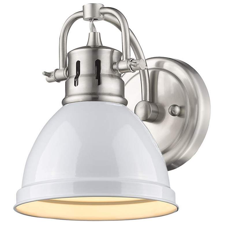 Image 2 Duncan 6 1/2" Wide Pewter 1-Light Wall Sconce with White more views