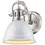 2_Duncan 6 1/2" Wide Pewter 1-Light Wall Sconce with White more views
