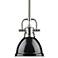 Duncan 6 1/2" Wide Pewter and Black Mini Pendant with Rod