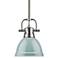 Duncan 6 1/2" Wide Pewter and Seafoam Blue Mini Pendant