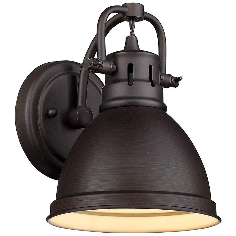 Image 1 Duncan 6 1/2 inch Wide Rubbed Bronze 1-Light Wall Sconce with Rubbed Bronz