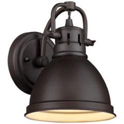 Duncan 6 1/2&quot; Wide Rubbed Bronze 1-Light Wall Sconce with Rubbed Bronz