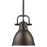 Duncan 6 1/2&quot; Wide Rubbed Bronze Mini Pendant with Rod