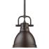 Duncan 6 1/2" Wide Rubbed Bronze Mini Pendant with Rod