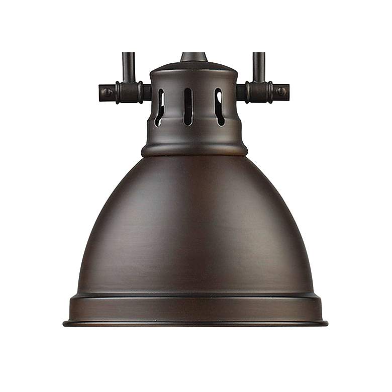 Image 3 Duncan 6 1/2" Wide Rubbed Bronze Mini Pendant with Rod more views