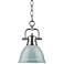 Duncan 6 1/2" Wide Seafoam Blue Mini Pendant with Chain