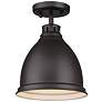 Duncan 8 7/8" Wide 1-Light Flush Mount in Rubbed Bronze with Rubbed Br