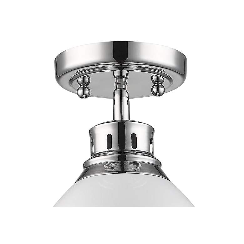 Image 3 Duncan 8 7/8 inch Wide Chrome 1-Light Flush Mount With White Shade more views
