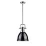 Thumbnail2 of Duncan 8 7/8" Wide Chrome 1-Light Mini Pendant with Black Shade more views