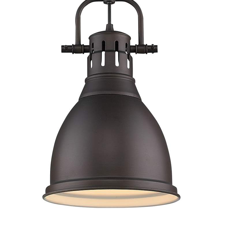 Image 2 Duncan 8 7/8" Wide Rubbed Bronze Mini Pendant with Rubbed Bronze Shade more views