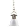 3_Duncan 8 7/8" Wide Small Pendant with Chain in Aged Brass with White more views