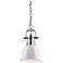 Duncan 8 7/8" Wide Small Pendant with Chain in Chrome with White