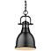 Duncan 8 7/8" Wide Small Pendant with Chain in Matte Black