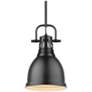 Duncan 8 7/8" Wide Small Pendant with Rod in Matte Black