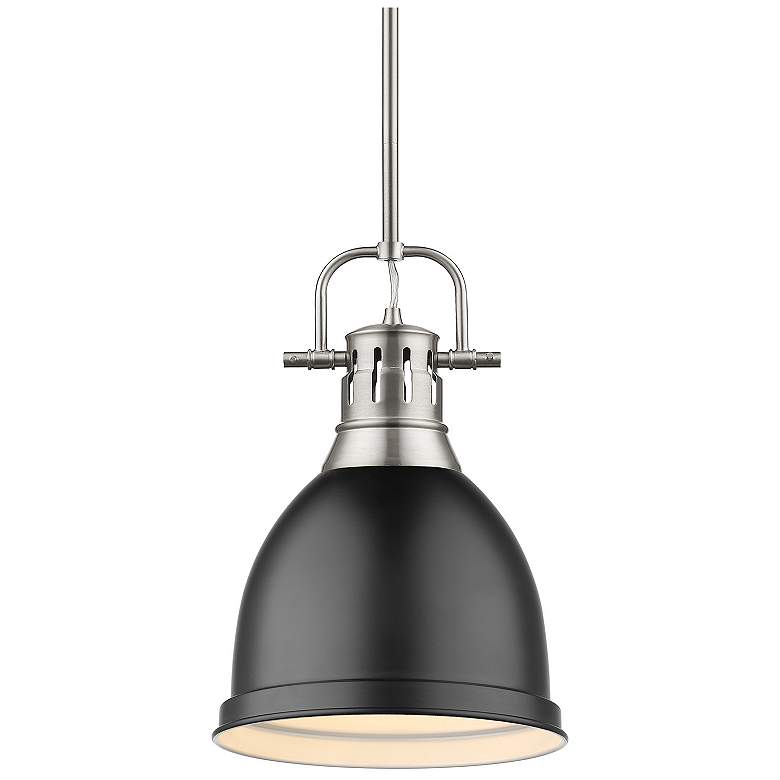 Image 1 Duncan 8 7/8 inch Wide Small Pendant with Rod in Pewter with Matte Black