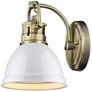 1_Duncan 8 1/2" High Aged Brass Wall Sconce with White Shade