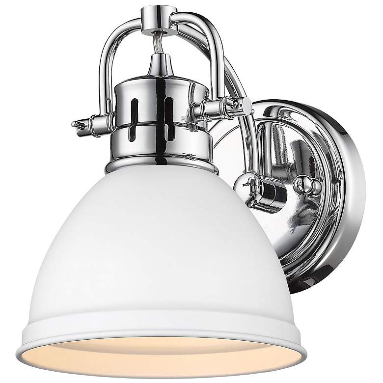 Image 1 Duncan 8 1/2" High Chrome and Matte White Wall Sconce
