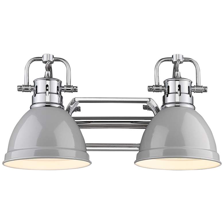 Image 1 Duncan 8 1/2 inch High Chrome Gray 2-Light Wall Sconce
