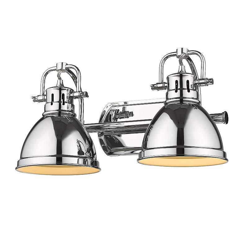Image 3 Duncan 8 1/2" High Chrome Metal 2-Light Wall Sconce more views