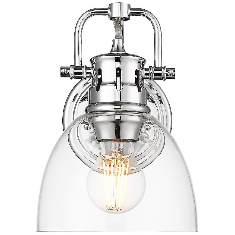 Image 1 Duncan 8 1/2" High Chrome Wall Sconce with Clear Glass Shade