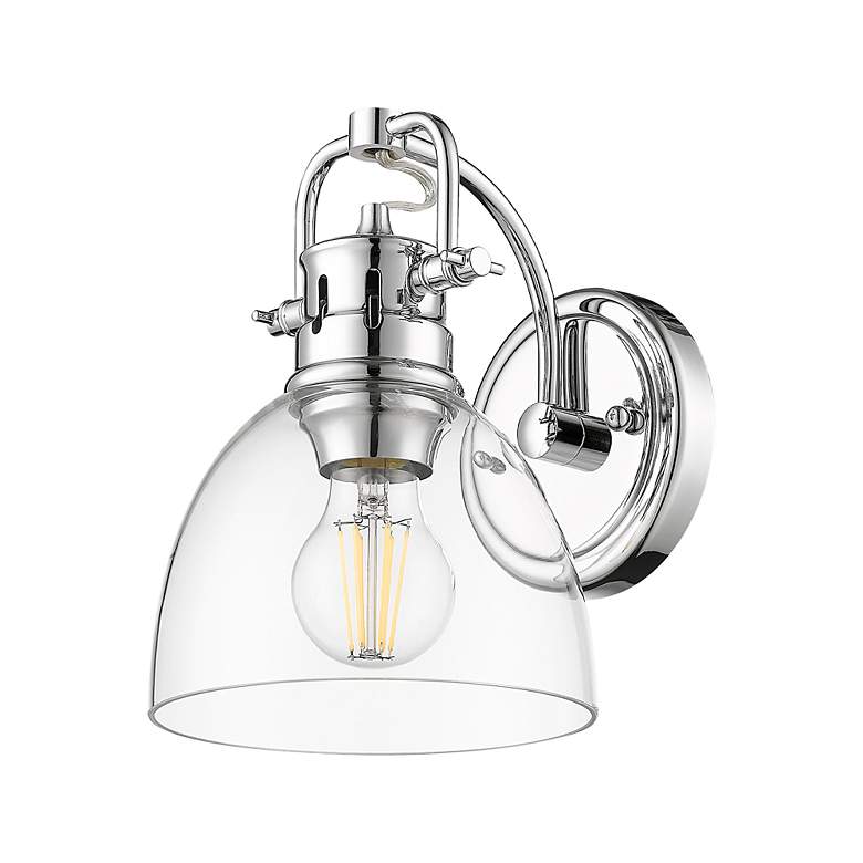 Image 2 Duncan 8 1/2" High Chrome Wall Sconce with Clear Glass Shade more views