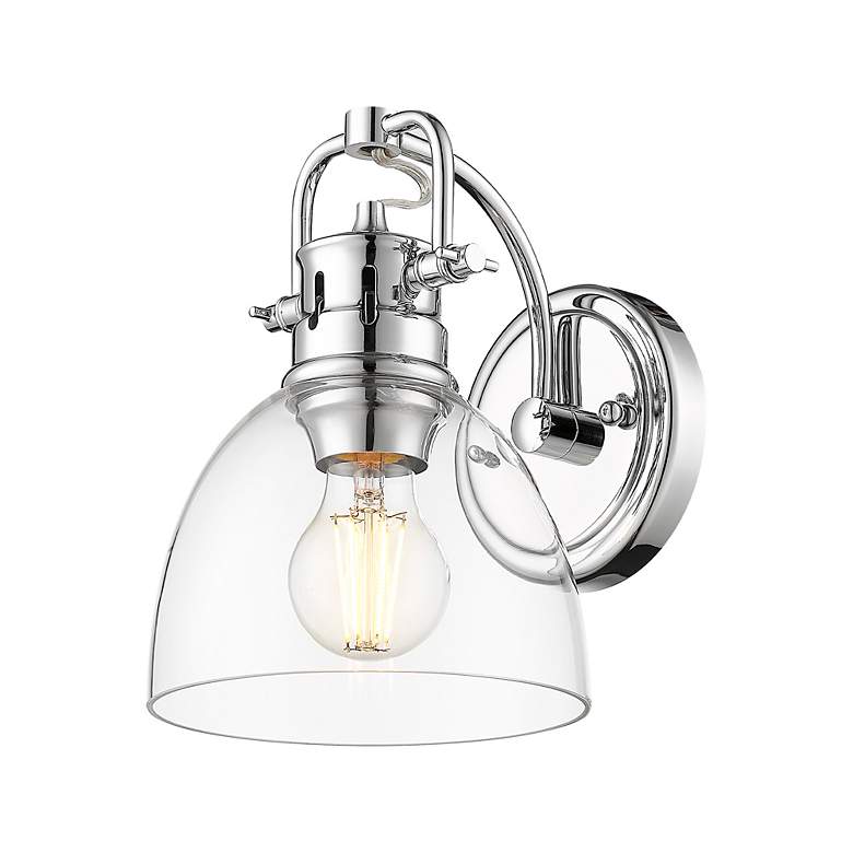 Image 3 Duncan 8 1/2" High Chrome Wall Sconce with Clear Glass Shade more views