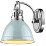 1_Duncan 8 1/2" High Chrome Wall Sconce with Seafoam Shade