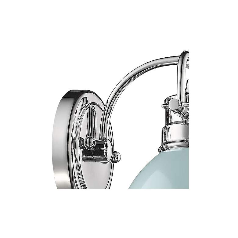 Image 2 Duncan 8 1/2" High Chrome Wall Sconce with Seafoam Shade more views