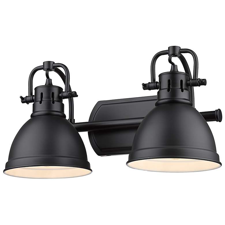 Image 1 Duncan 8 1/2" High Matte Black Metal 2-Light Wall Sconce