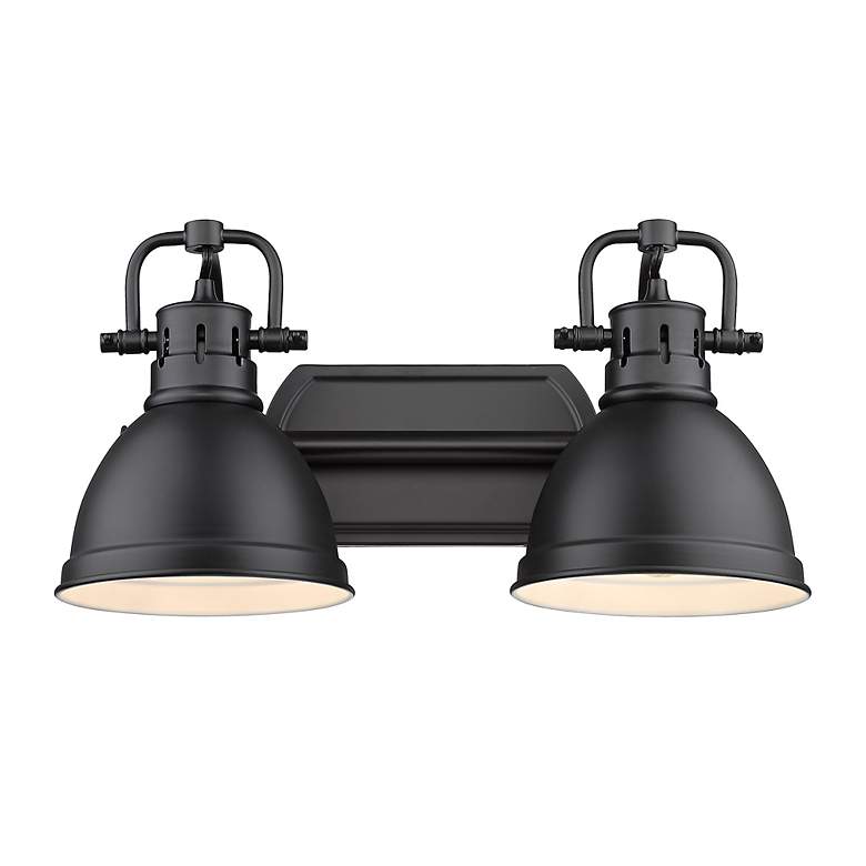 Image 2 Duncan 8 1/2" High Matte Black Metal 2-Light Wall Sconce more views
