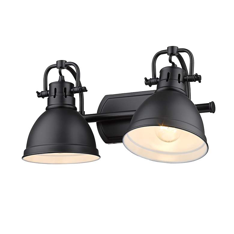 Image 3 Duncan 8 1/2" High Matte Black Metal 2-Light Wall Sconce more views
