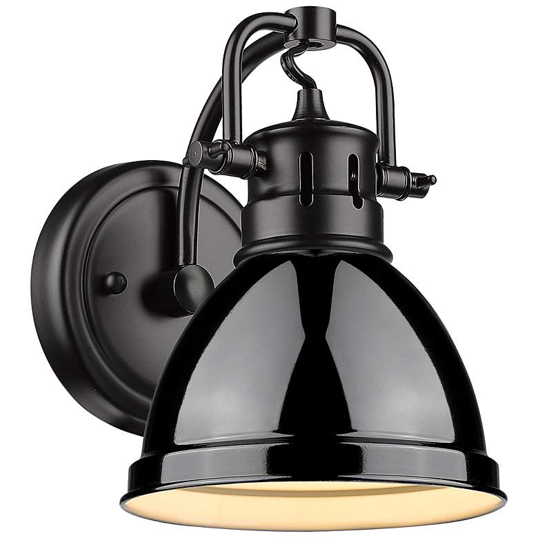 Image 1 Duncan 8 1/2" High Matte Black Wall Sconce