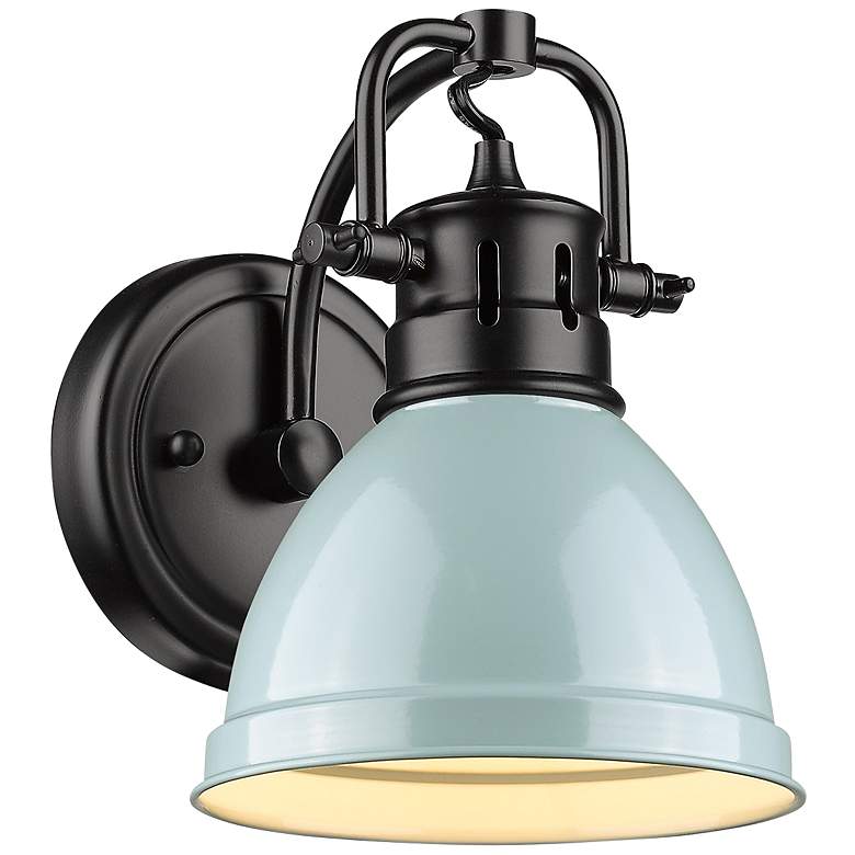 Image 1 Duncan 8 1/2" High Matte Black Wall Sconce