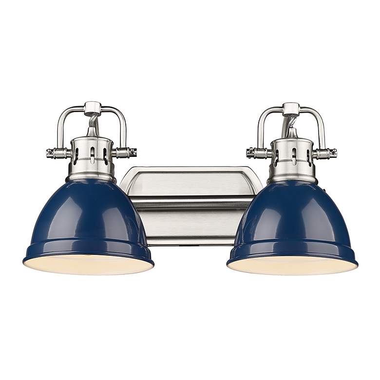 Image 3 Duncan 8 1/2" High Pewter and Navy Blue 2-Light Wall Sconce more views