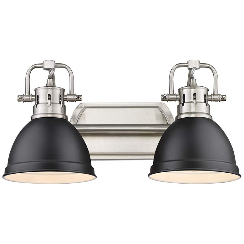 Image 1 Duncan 8 1/2 inch High Pewter Black 2-Light Wall Sconce