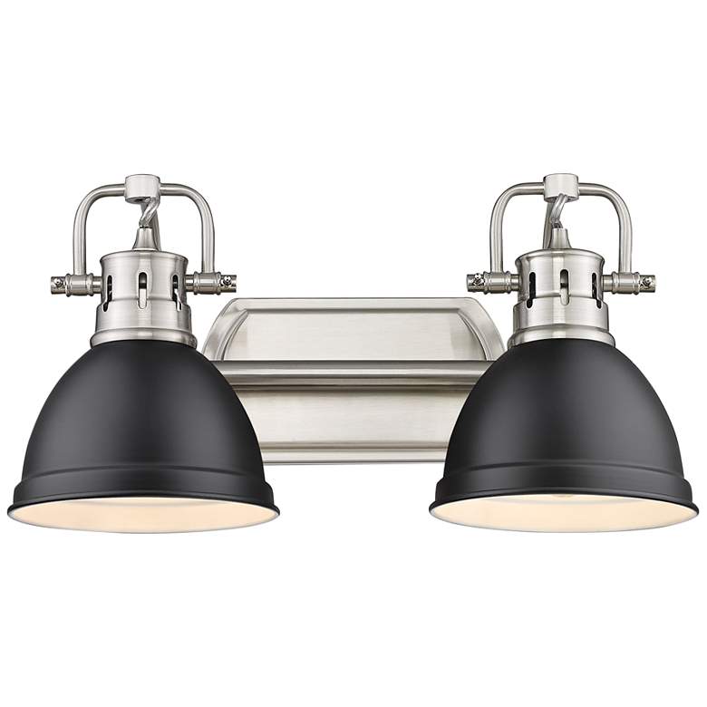 Image 1 Duncan 8 1/2" High Pewter Black 2-Light Wall Sconce