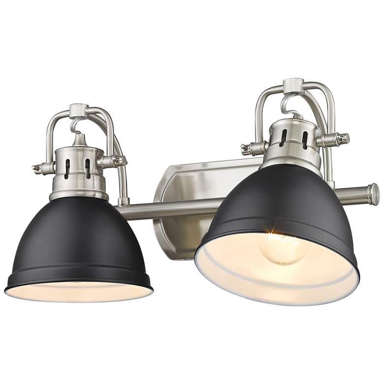 Image 3 Duncan 8 1/2" High Pewter Black 2-Light Wall Sconce more views