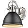 Duncan 8 1/2" High Pewter Wall Sconce w/ Matte Black Shade